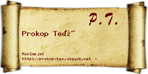 Prokop Teó névjegykártya